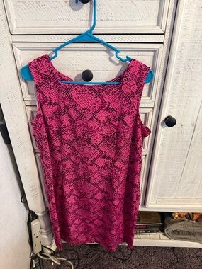 Sag Harbor Pink Snake-Print Midi Dress